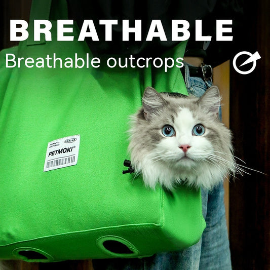 Portable Breathable Canvas Cat Diaper Bag Pet Backpack